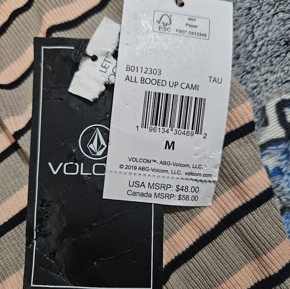 Volcom Stripe Ruched Top NWT - Picture 10 of 10